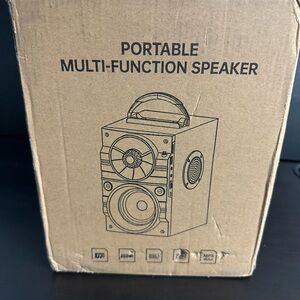 Portable Multi-Function Speaker with Handle - Black